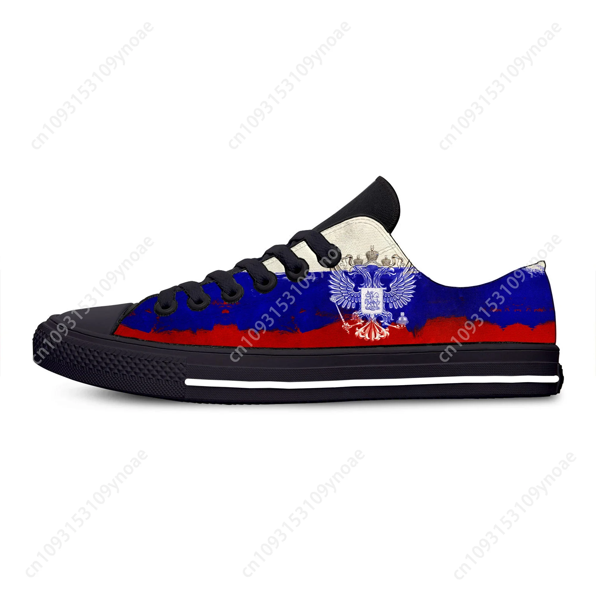 Russian Russia Flag Patriotic Pride Fashion Funny Casual Cloth Shoes Low Top Lightweight Breathable 3D Print Men Women Sneakers