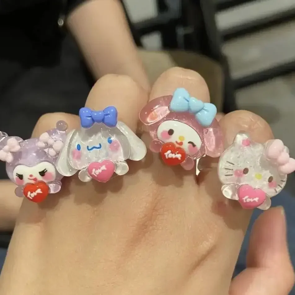 Wholesale Cute Hello Kitty Sanrio Ring Kulome Girl Heart Cartoon Pacha Dog Ring Men and Women Send Girlfriend Adjustable Ring