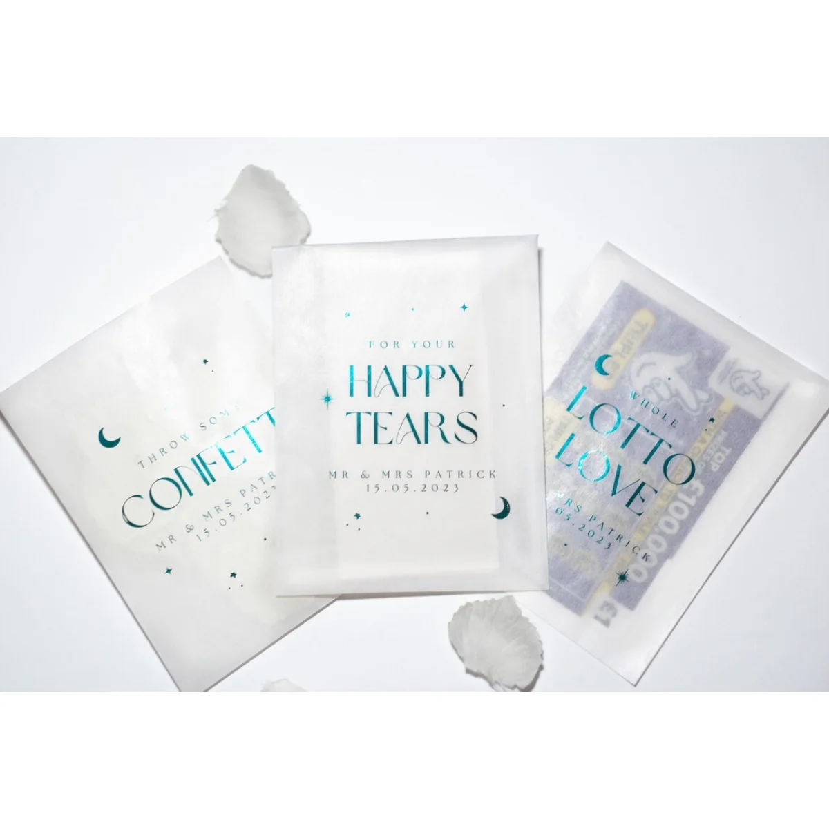 Celestial Confetti Bags | For Your Happy Tears | Scratch Card Holder | Favour Packets | Lotto Love | Tissue Packets | Celestial