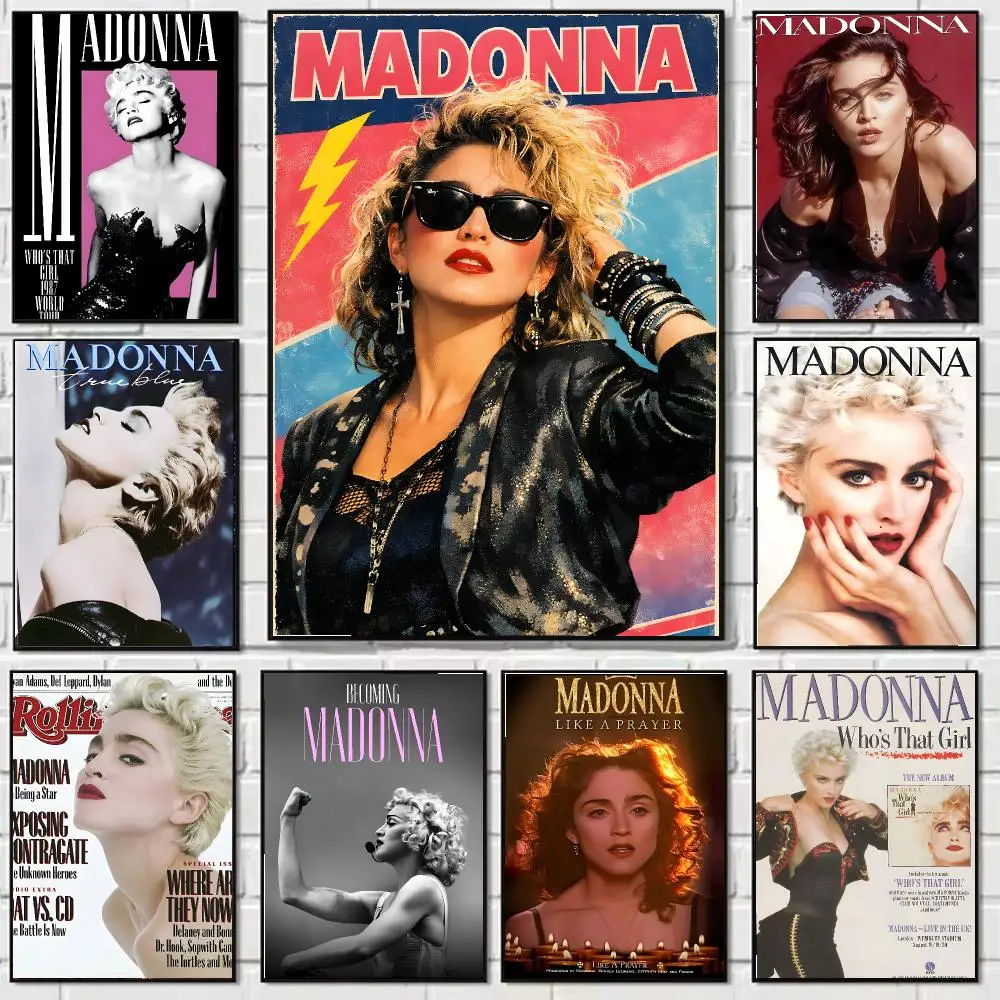 Singer M-Madonna Poster Self-adhesive Wall Mural Art Waterproof Sticker For Bar Room Decor High Quality Print Gift