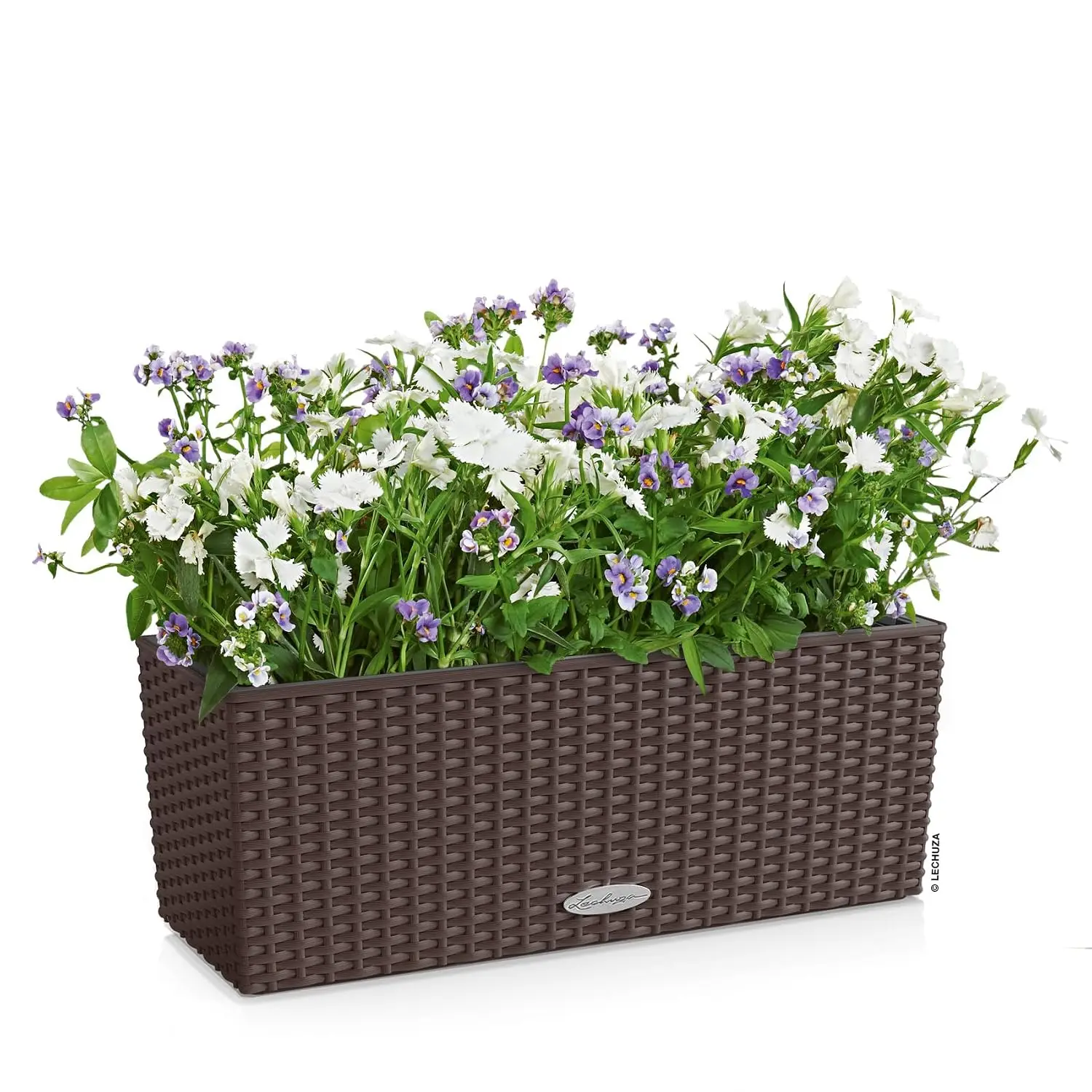 BALCONERA Cottage 50 Mocha, Self-Watering Window Box (Railing Planter), H7.5 L19.7 W7.5 in