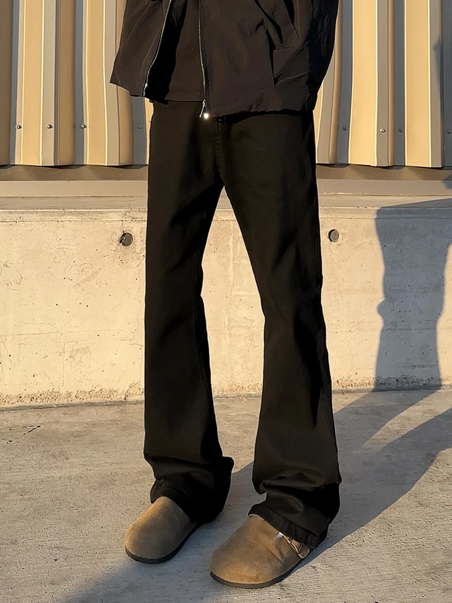 

Cleanfit Men's Fce Lined Skinny Jeans Bla High Street Straight Leg Micro Flared Pants Autumn Winter Slimming Trousers