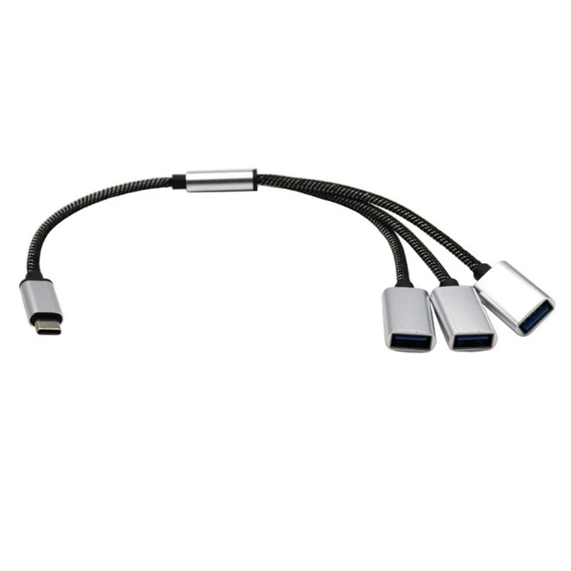 2/3 in 1 USB C Splitter USB C to USB Adapter OTG Charger Cable Fast Charging with USB 2.0 Connectors for Tablet Phone