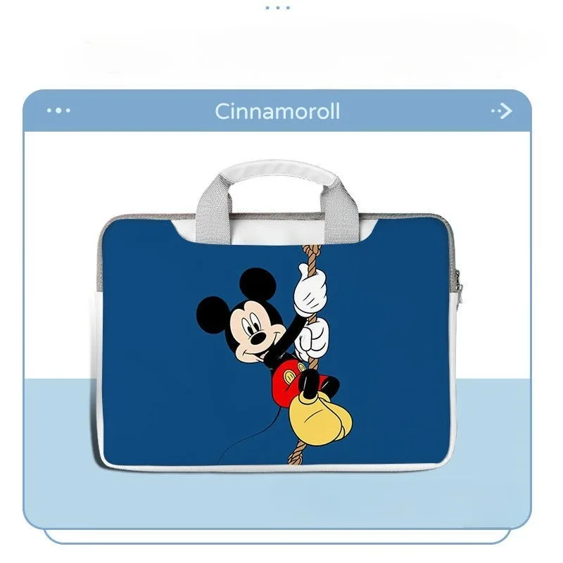 ديزني ميكي عالية القيمة الإبداعية الجديدة المحمولة Crossbody ثنائي الغرض حقيبة دفتر الرسوم المتحركة الكرتون بسيط حقيبة تخزين الكمبيوتر