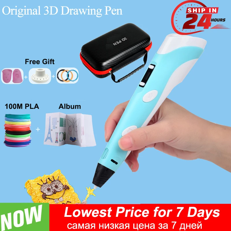 Penna 3D per bambini penna da stampa con disegno 3D con schermo LCD compatibile con filamento PLA giocattoli per bambini regalo di compleanno di natale