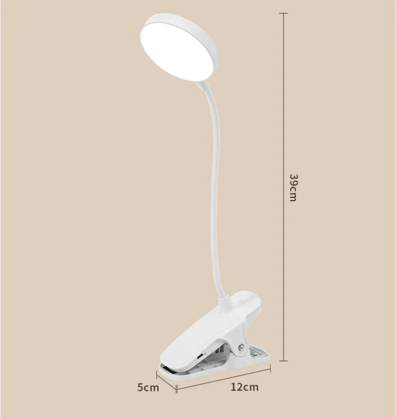 Led Table Lamp USB Rechargeable Night Light With Folding Clamp Study Stand Read Lamp Touch 3 Modes Dimming Eye Protection Light