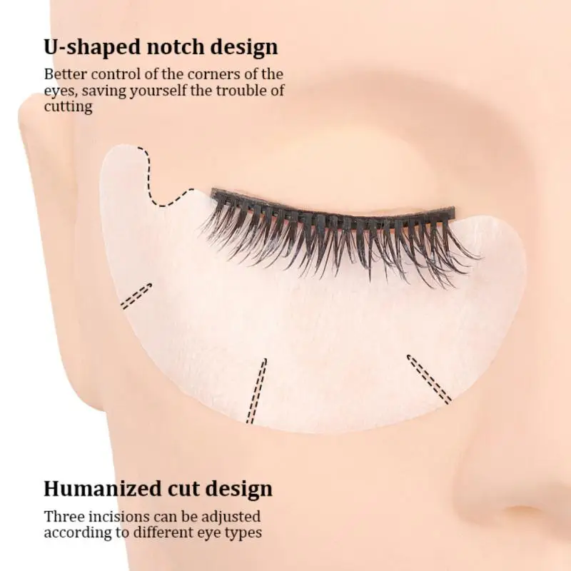 False Lashes Under Eye Pad Stickers Tips Makeup Tools 50 Pairs Eyelash Extension U-shaped Incision Gel Paper Patches Grafting