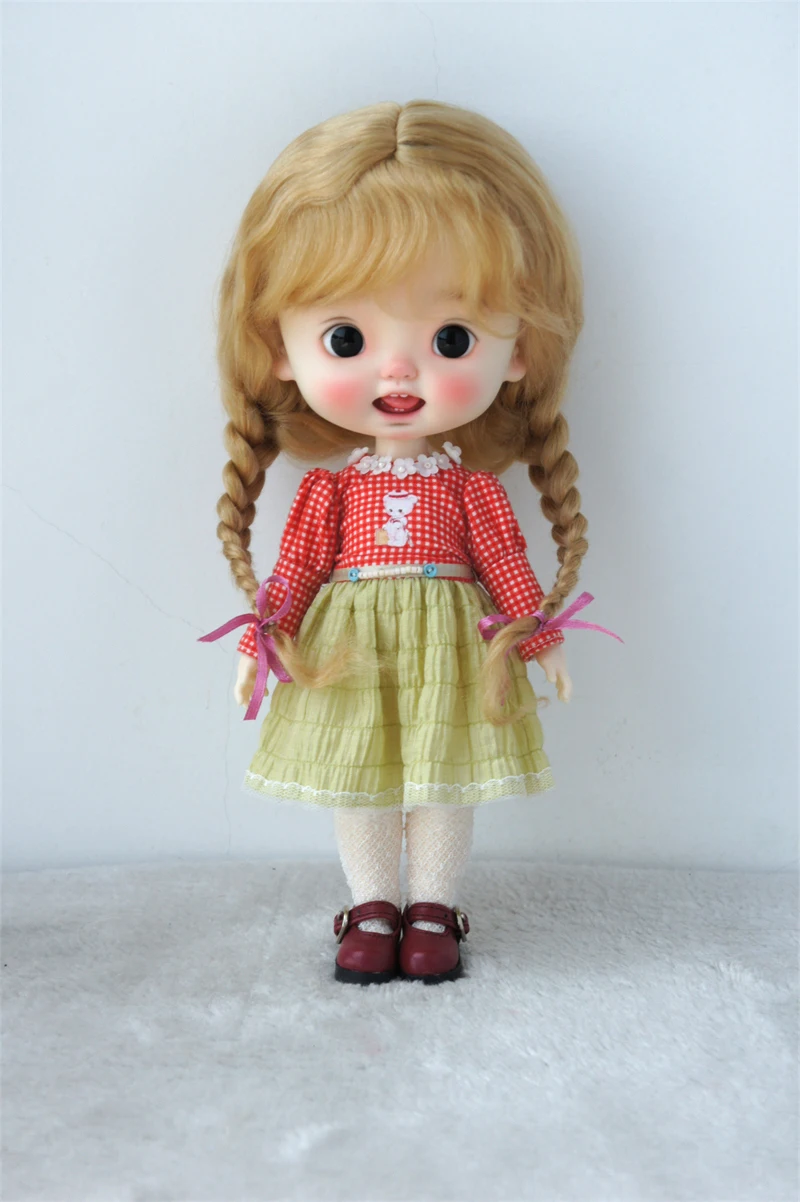 

JD2031L 100% длинный мохер из анголы, милые косички Анны, парики BJD для размеров 8-9 дюймов, 9-10 дюймов, 10-11 дюймов, аксессуары для кукол, бесплатная доставка