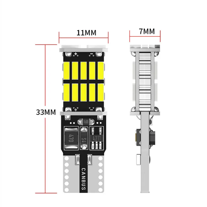 100PCS T10 W5W 194 LED CANBUS Bulb 4014/26smd 12V Car Interior Reading Lamp Clearance Lights License Plate Bulbs Dome Signal
