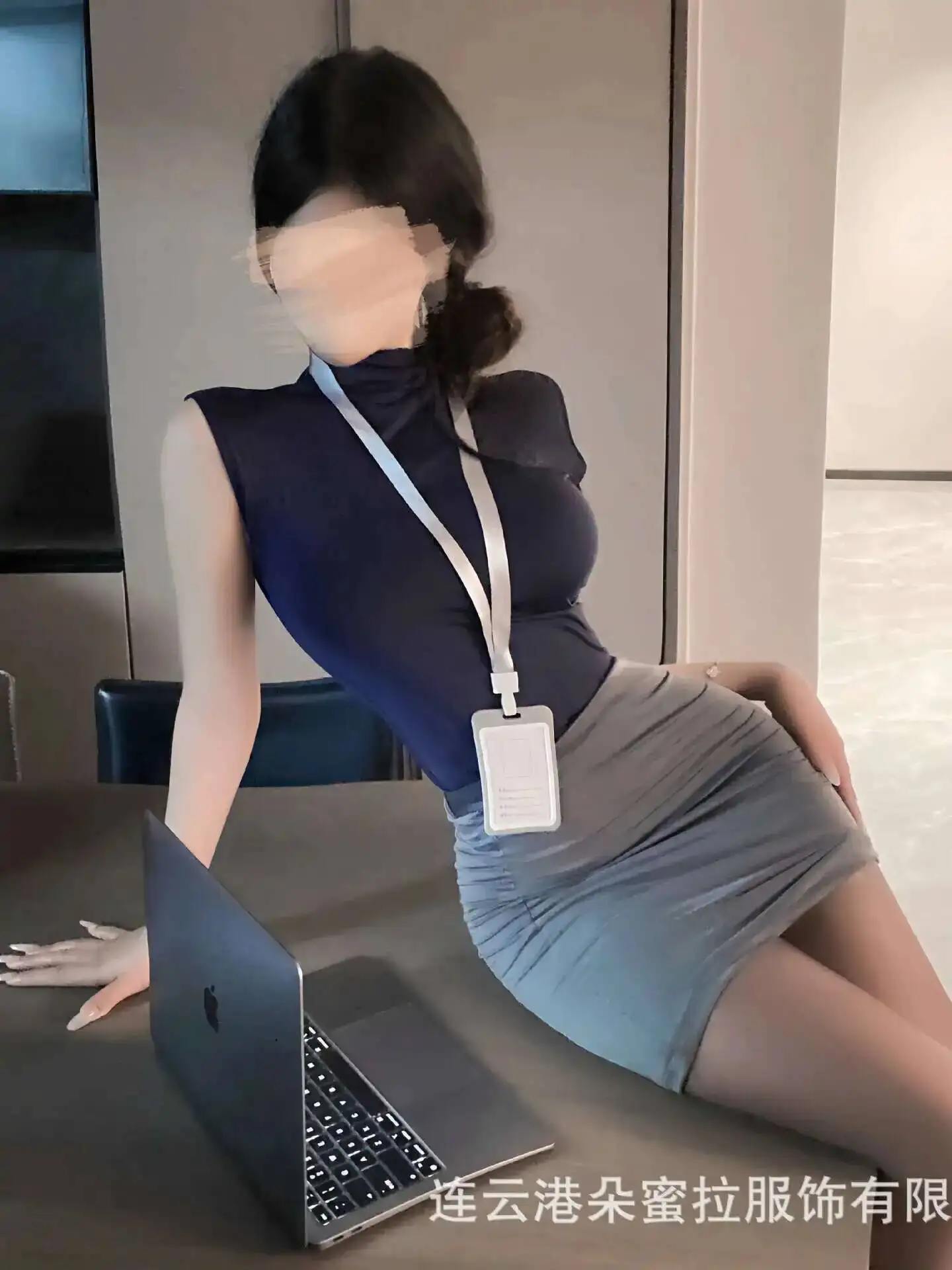 달콤한 스커트 세트 OL 섹시한 순수한 욕망 스타일 비서 가방 엉덩이 투피스 스커트 세트 항공 승무원 유니폼 나이트 클럽 WQW6