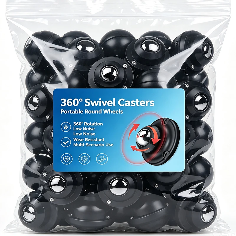 20/1PCS Universal 360° Self Adhesive Caster Wheels Pulley Rotating Wheels Swivel Casters Wheel Sticky Pulley Box Roller Cabinet