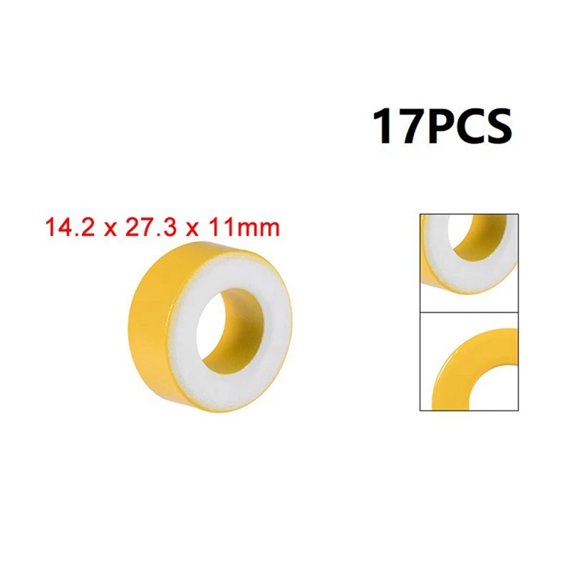 17 Pieces Of Iron Powder Core Yellow And White Ring Ferrite Core Iron Powder Ring Core