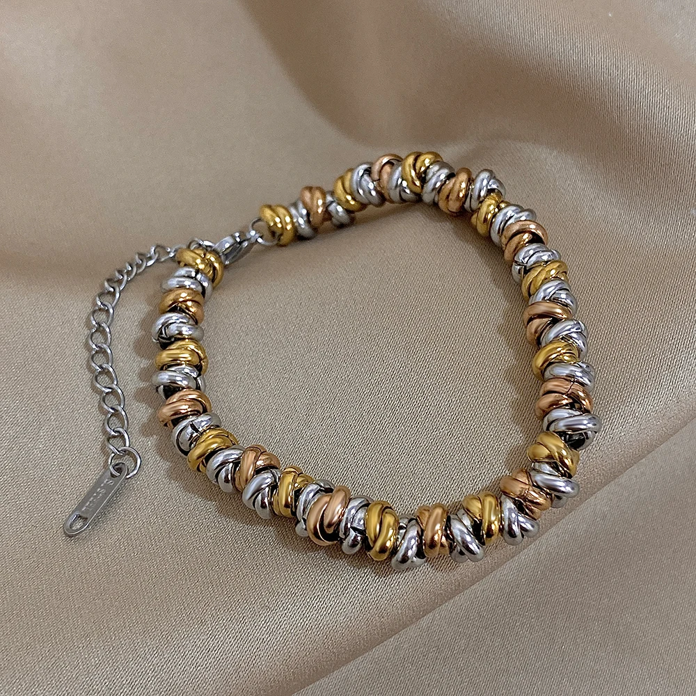 Unique Design Chunky Gold Color Metal Thick Chains Stainless Steel Bracelet For Women Men Wrist Stackable Jewelry Gift