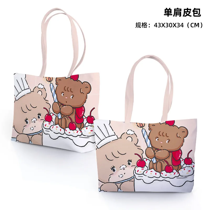 Cartoon Cute Mikko Series Shoulder Bag Pu Leather Large Capacity Shoulder Bag Handbag Women's Bag Birthday Gift