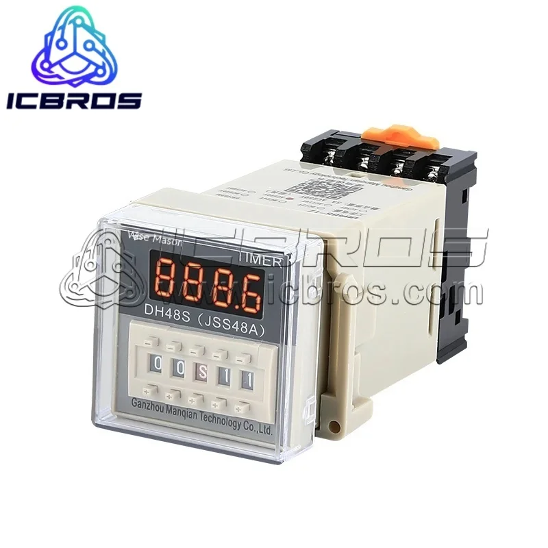 DH48S-1Z Digital Display Time Relay 220V 24V 12V, A Set Of Power On Delay Timer Adjustable DH48S AC380V