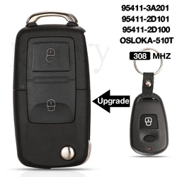 jingyuqin 2 Buttons Remote Car key Fob 306/308mhz  For Hyundai Elantra 2000-2003 95411-3A201 95411-2D101 95411-2D100 OSLOKA-510T