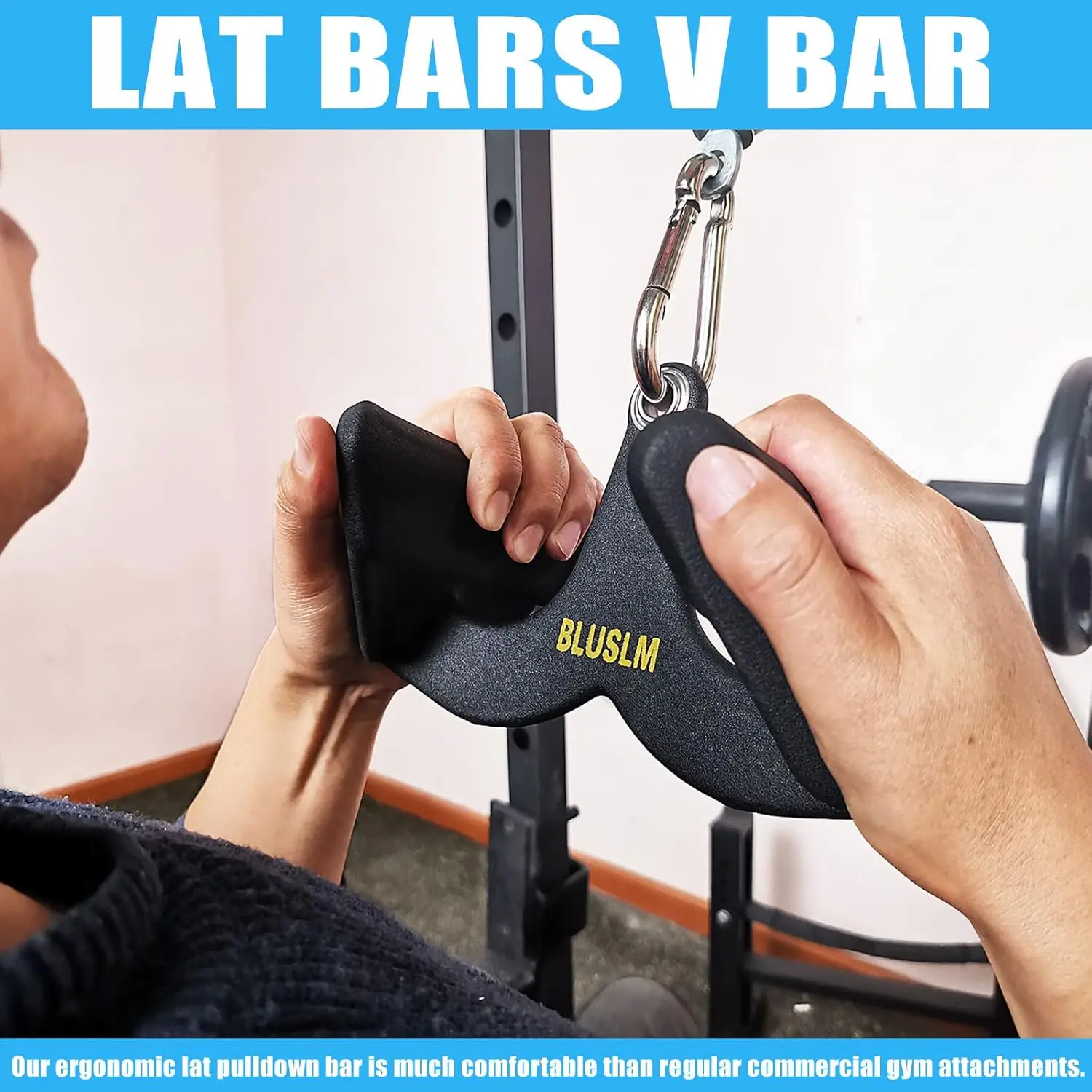 Lat Pulldown-Stange T-Bar V-Bar Kombi-Kabelzugvorrichtung für Fitnessgeräte, Robuster Stahl-Seilzuggriff für Rücken-, Lat- und Trizeps-Krafttraining, Ergonomisches Multi-Grip-Fitnessgerät, Kompatibel