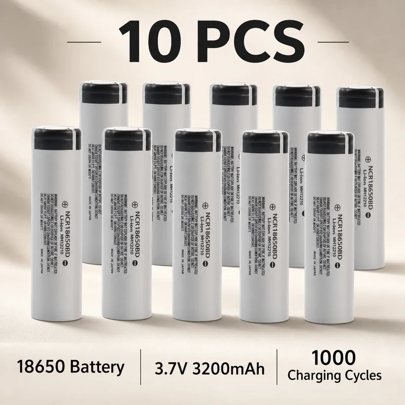 18650 Li-ion Rechargeable Battery 3.7V 3200mAh 10A Lithium Ion Power Cell For Electric Tool Charger Stable Output Reliable Power