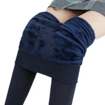 Damen-Perlen-Samt-Leggings mit Fleecefutter, dicke warme einteilige Thermohose für Herbst und Winter, dehnbare Damen-Unterhose. – Detail 9