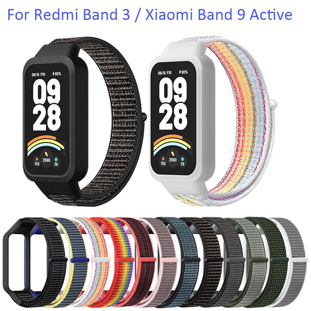 Nylon Watch Strap For Xiaomi Band 9 Active Replacement Stick Band correa Watchbands Bracelet For Redmi Band 3