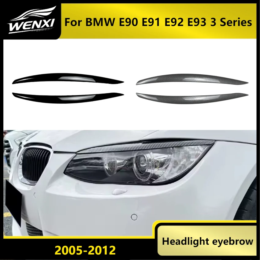 

For BMW E90 E91 E92 E93 3 Series Headlight Eyebrows Eyelids ABS Gloss Black Pre LCI Evil Angry Style Eye Cover Trim 2Pcs