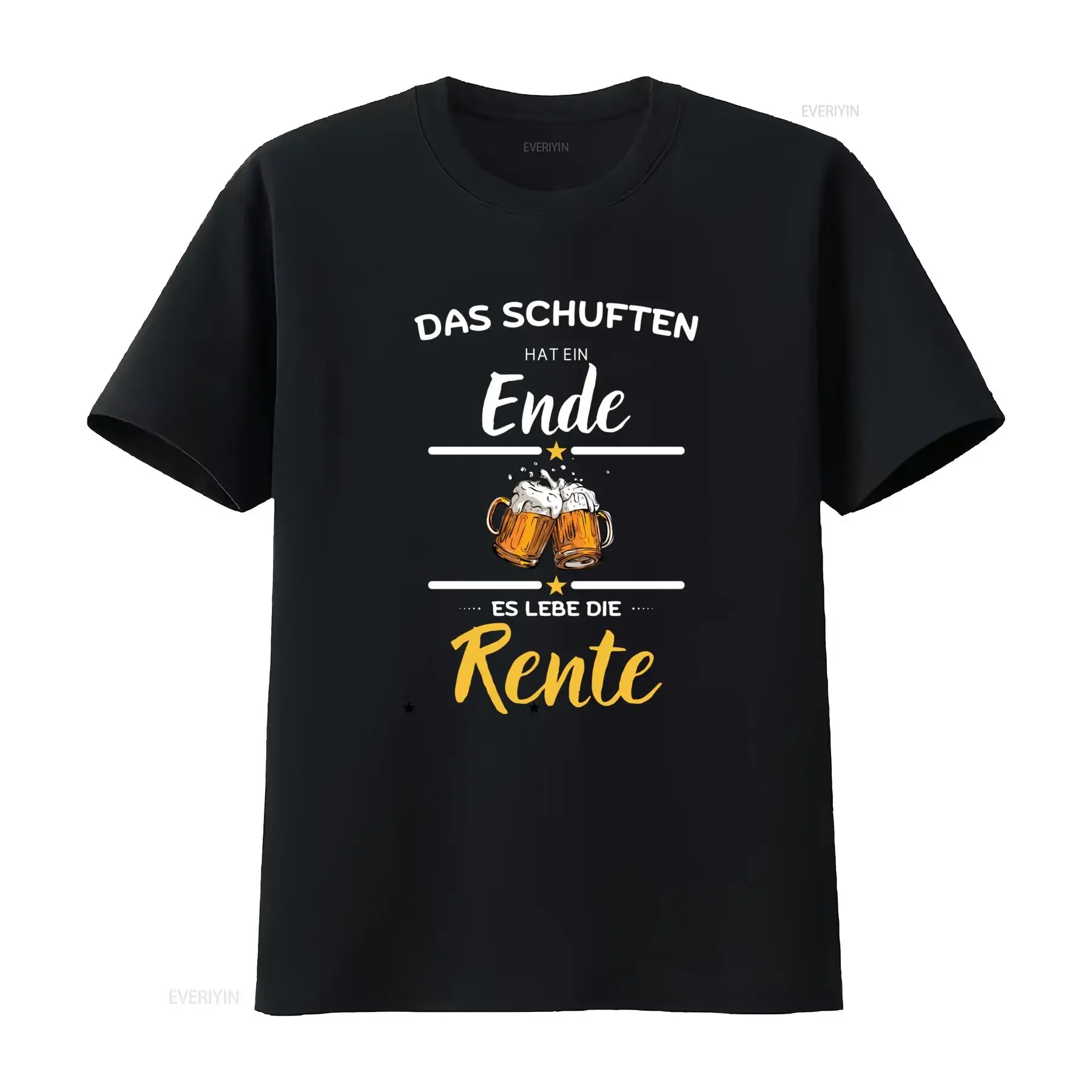 Pensionier-T-Shirt mit Bier-Motiv, lustig für Rentenfiehrer, Das Schufften Hat Ein Ende Es Lebe Die Rente, Vintage Washed Casual