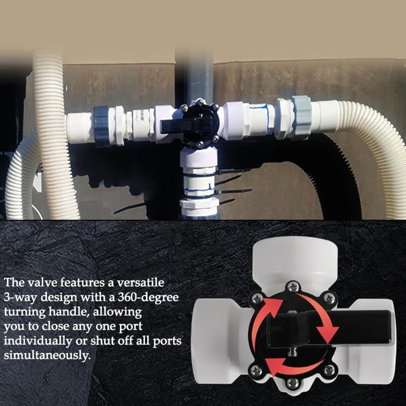 Válvulas piscina multifuncionais, abs, 3 vias, peça substituição para piscina, válvulas desviadoras, dropship