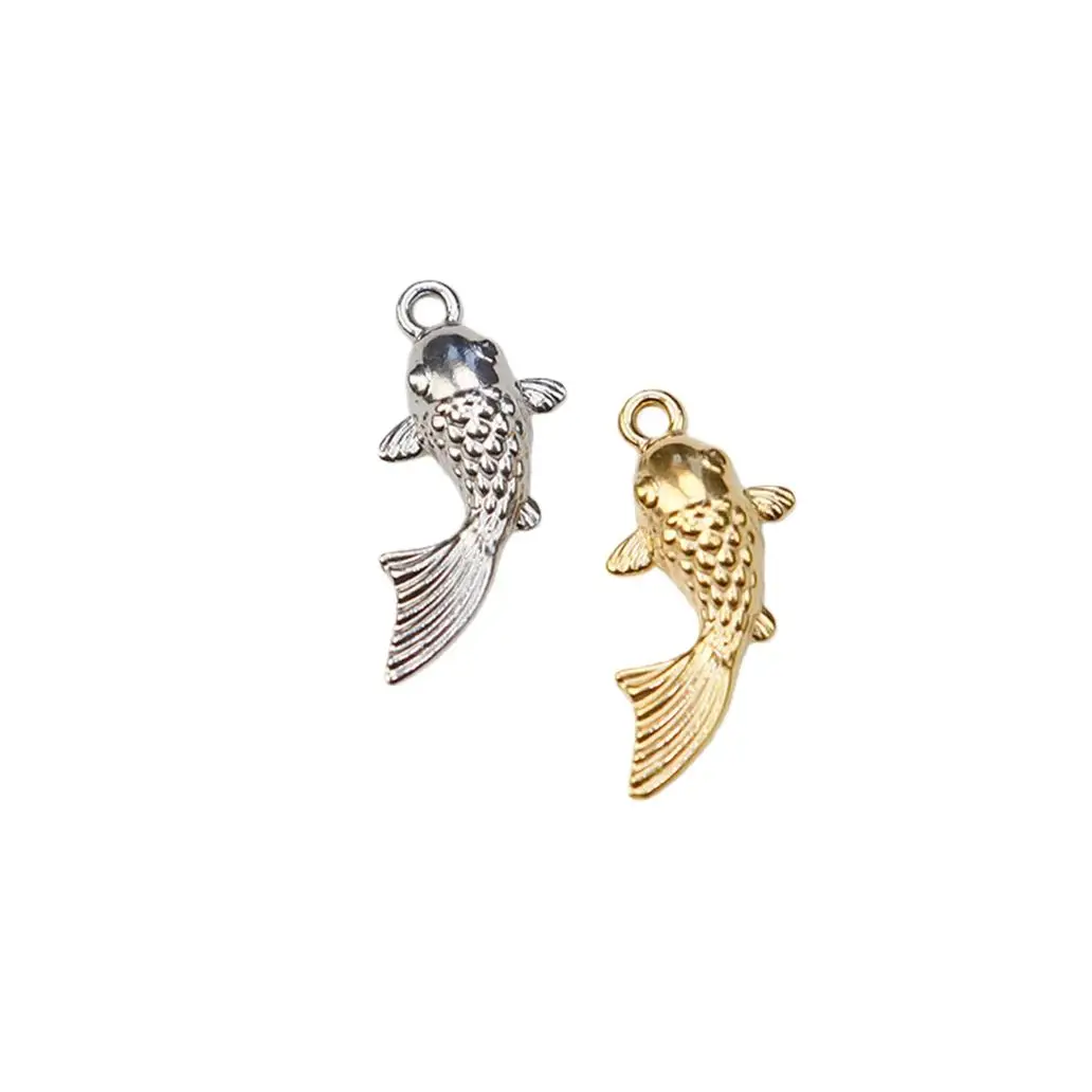 5pcs Cast Stainless Steel Fish Fashion Jewelry Accessory Charms DIY Handcraft PVD Vacuum Plate Waterproof Antiallergic