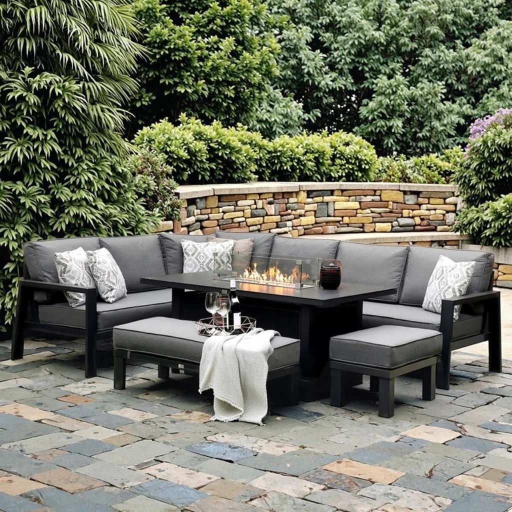 

Modern Design Outdoor Patio Furniture Luxury Powdercoated Aluminum Garden Sofa Set For Hotel Villa