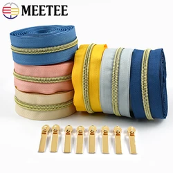 2/3/5/10Meters 5# Nylon Zippers with Sliders Gold Coil Zipper for Sewing Bag Clothes Decorative Zips Repair Kit DIY Accessories