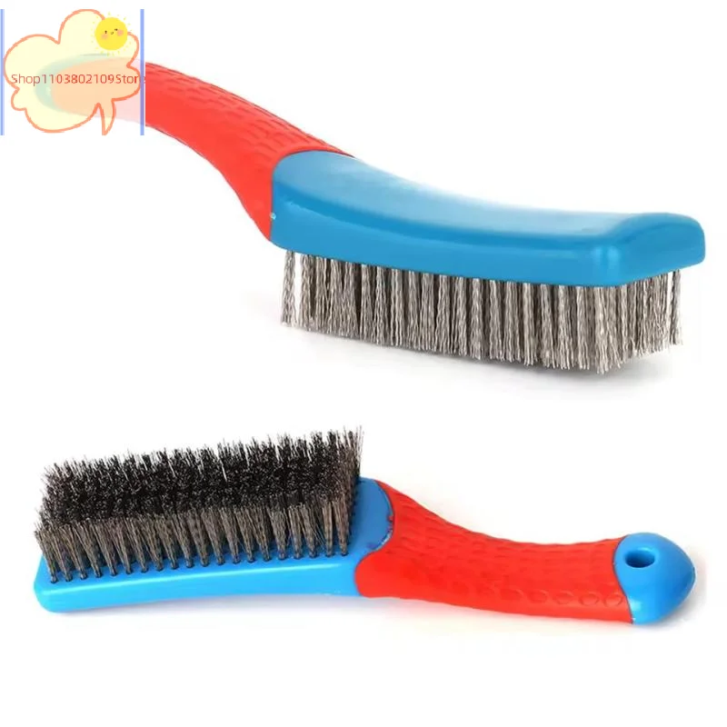 1PC Duty Stainless Steel Wire Brush With Comfortable Plastic Handle Perfect For Removing Rust Welding Slag Dirt And Paint