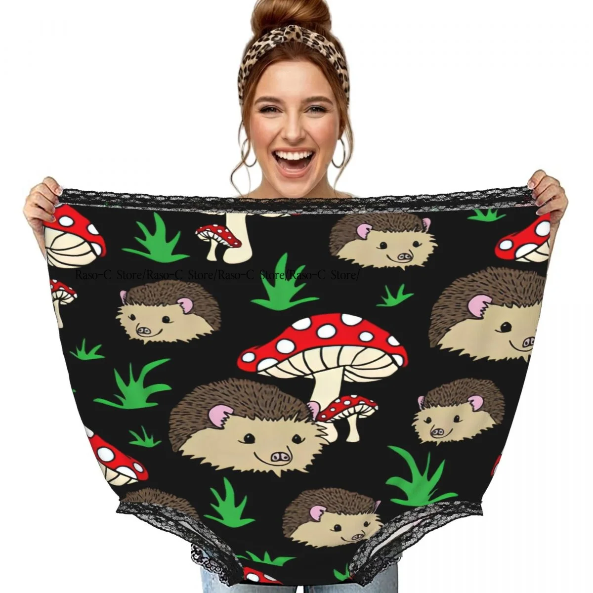 

Funny Grandma Underwear Hedgehogs And Mushrooms Casual Prank Presents