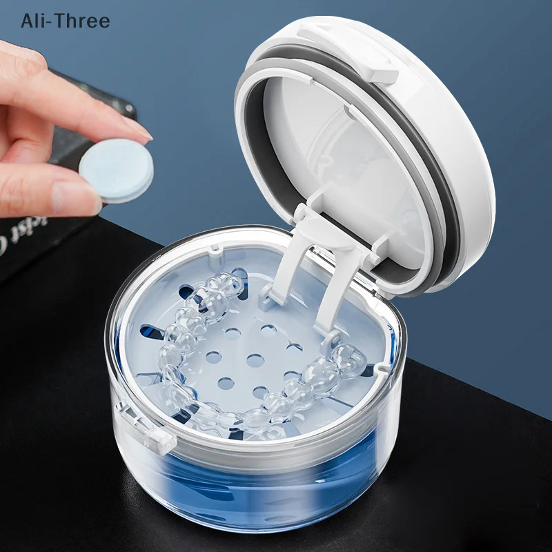 Orthodontic Retainer Invisible Braces Box Braces Storage Box Soaking Invisible Teeth Denture Cleaning Portable