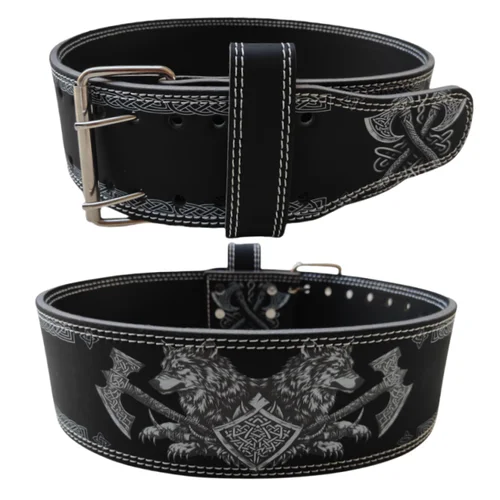 Imagen 1 del producto Cinturón de levantamiento de pesas vikingo, cinturón de levantamiento de pesas de 10cm de ancho, cinturón de fitness resistente para gimnasio para hombres y mujeres, levantamiento de pesas, levantamiento de pesas, sentadillas