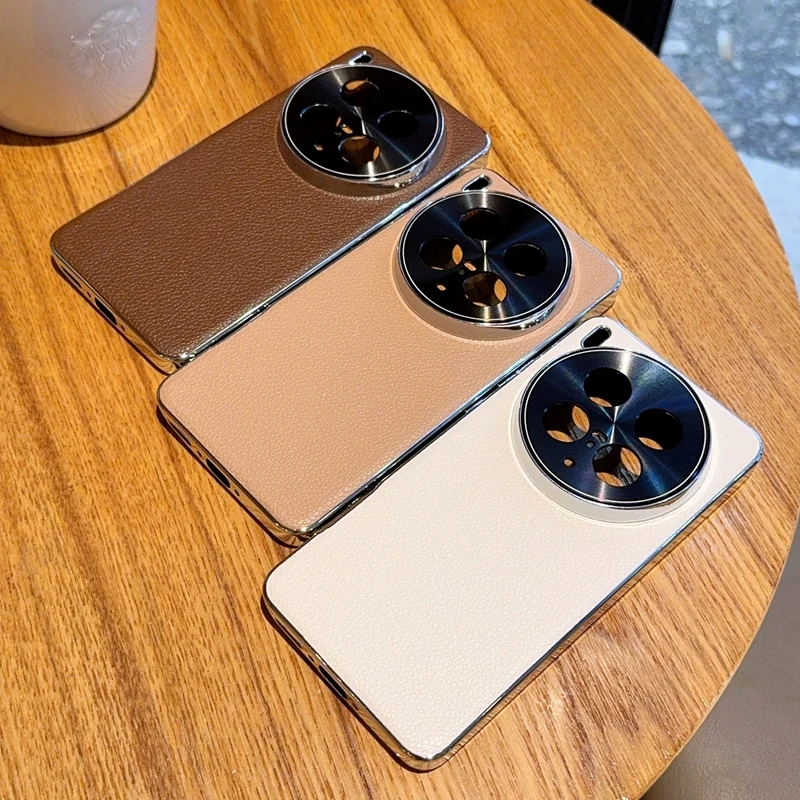 

Litchi Leather Electroplating Matte Case For Vivo X200 Ultra X200 Pro Mini X100 X100S, Camera Protection Phone Cover Hard Funda