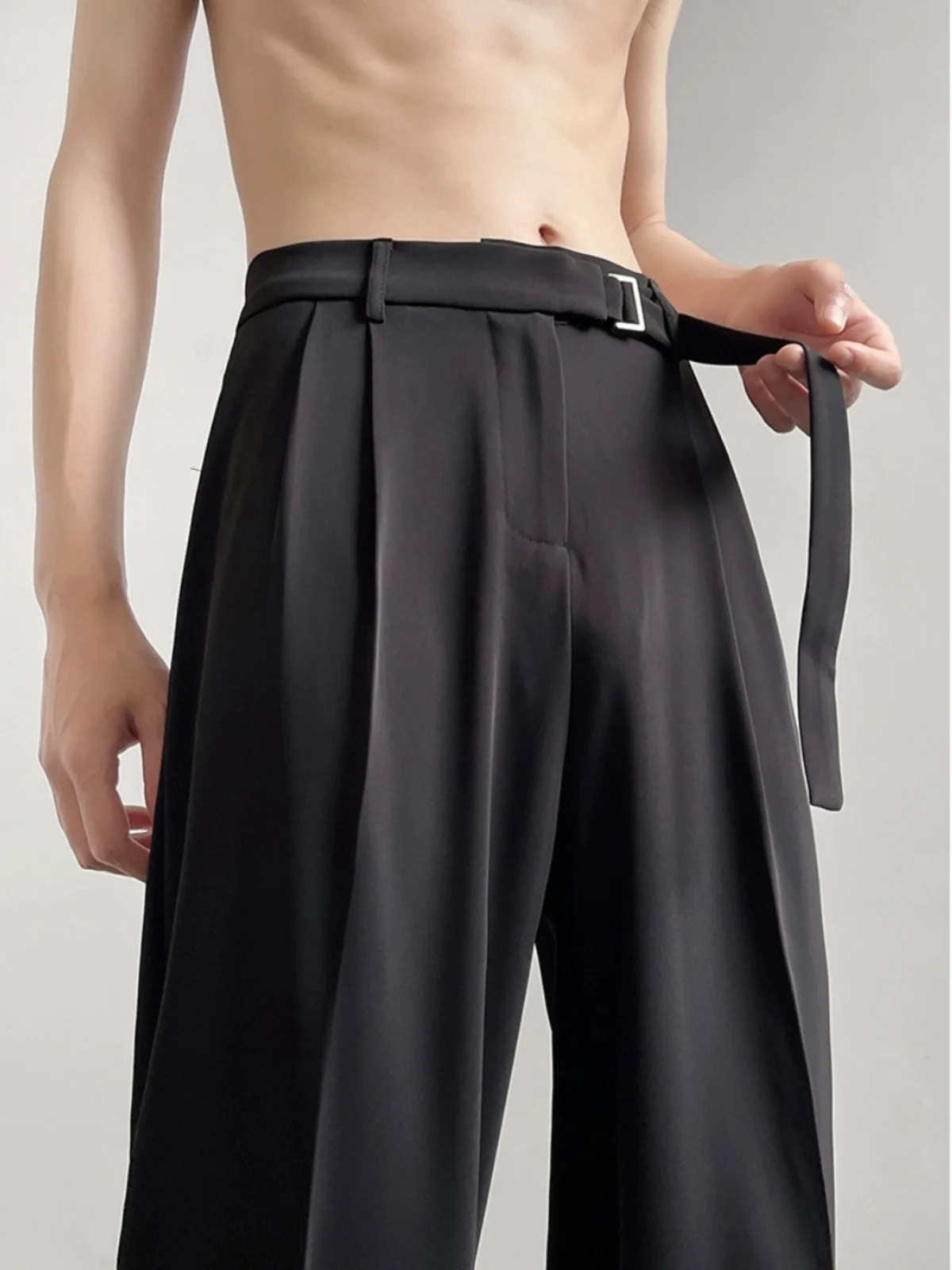 

Naples Men's Casual Pants Spring Autumn Winter Drapey Wide Leg Loose Fit Comfortable Long Trousers Trendy Straight Leg Pants