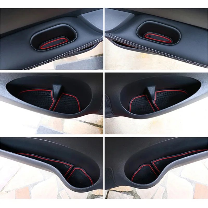 Car Coasters Fit For Chevrolet Cruze J400 D2LC 2016~2018 Holden Astra Sedan Non Slip Cup Cushion Rubber Gate Slot Mat Accessory