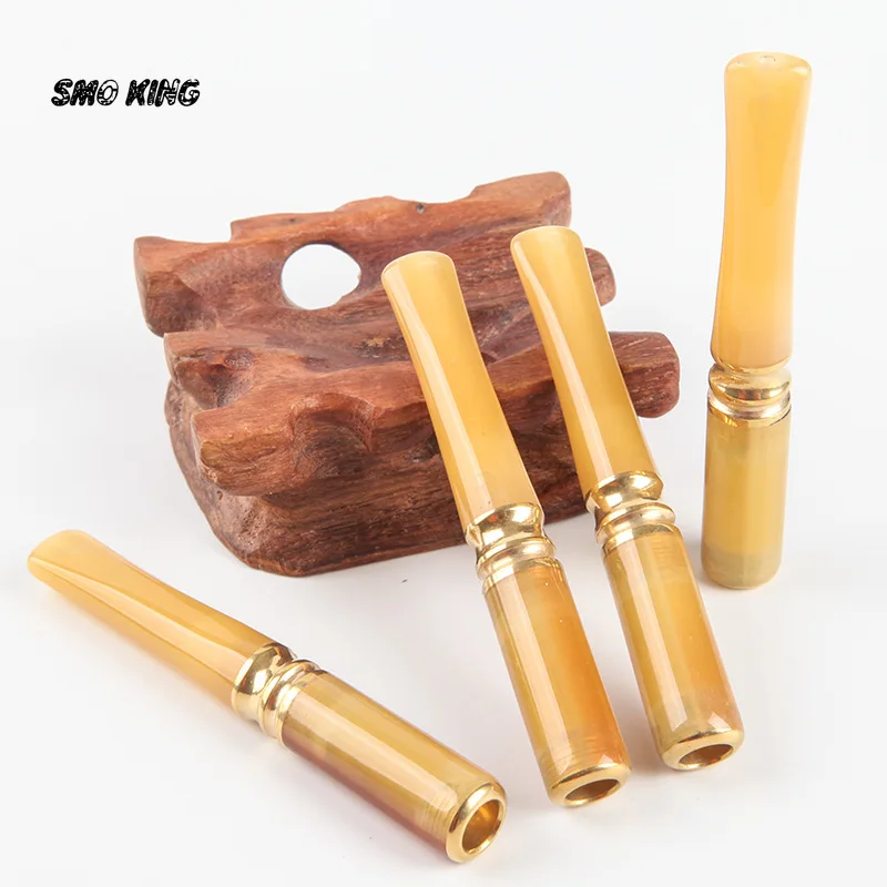 SMO Imitation Cowhorn Resin Smoking Pipe Reuse Washable Health Creative Tobacco Dry Herb Pipes Health Raw Smoke Accessories