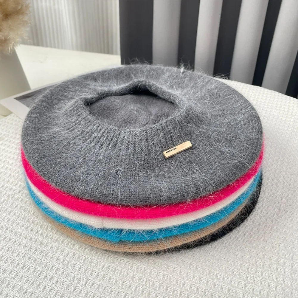 

Модный берет из полиэфирного волокна, однотонная винтажная шляпа, дышащая теплая женская кепка