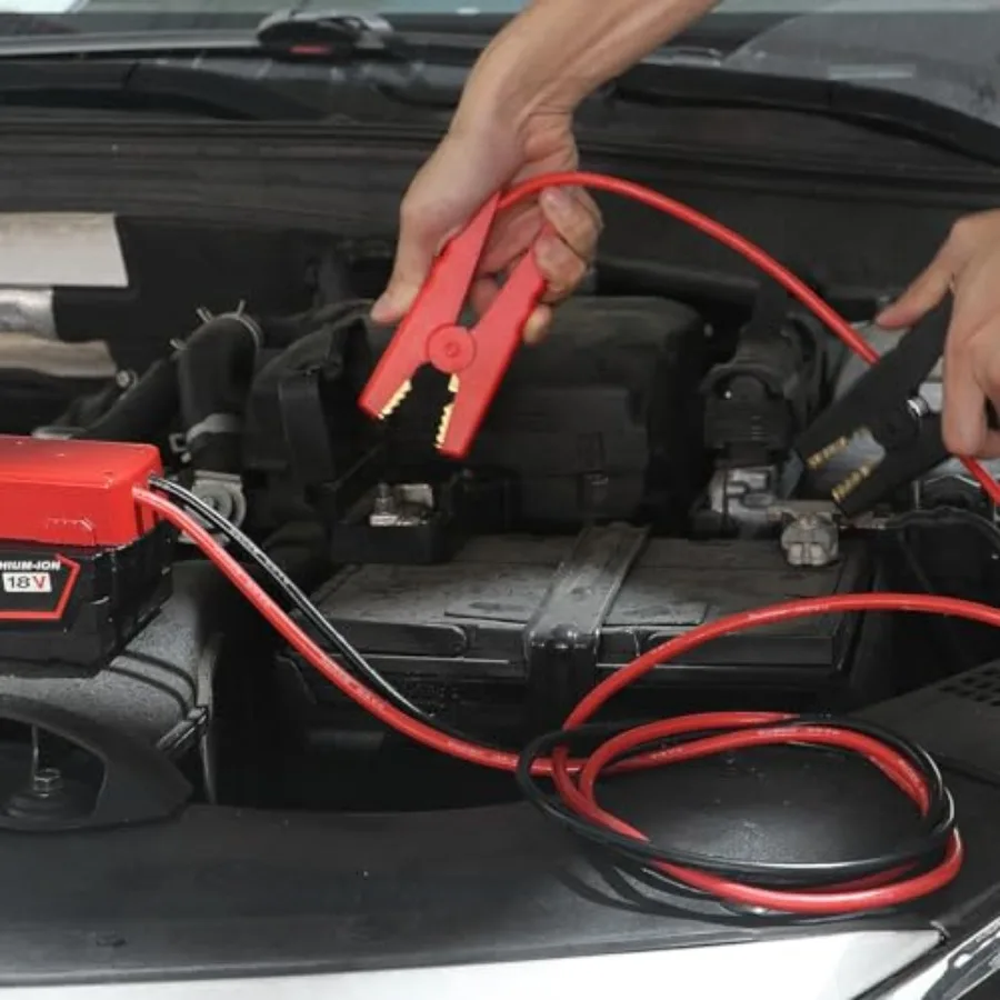 Jump starting car using tool battery
