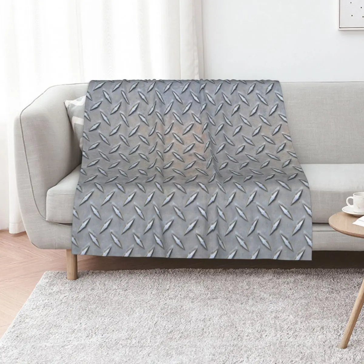 Diamond Plate - Stainless Steel Throw Blanket Flannels For Baby heavy to sleep Decorative Sofa Nap Blankets