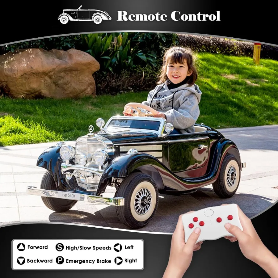 Coche para niños con control remoto Compatible con Mercedes Benz 12V 14Ah Vehículos eléctricos Ruedas Carga máxima para padres e hijos 220Ibs R