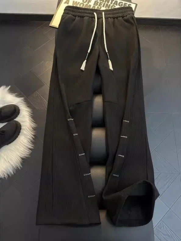 

Simple Lazy Sle High Waist Wide Leg Pants Women's Spring Autumn Loose Drapey Sports Casual Long Trousers Dstring