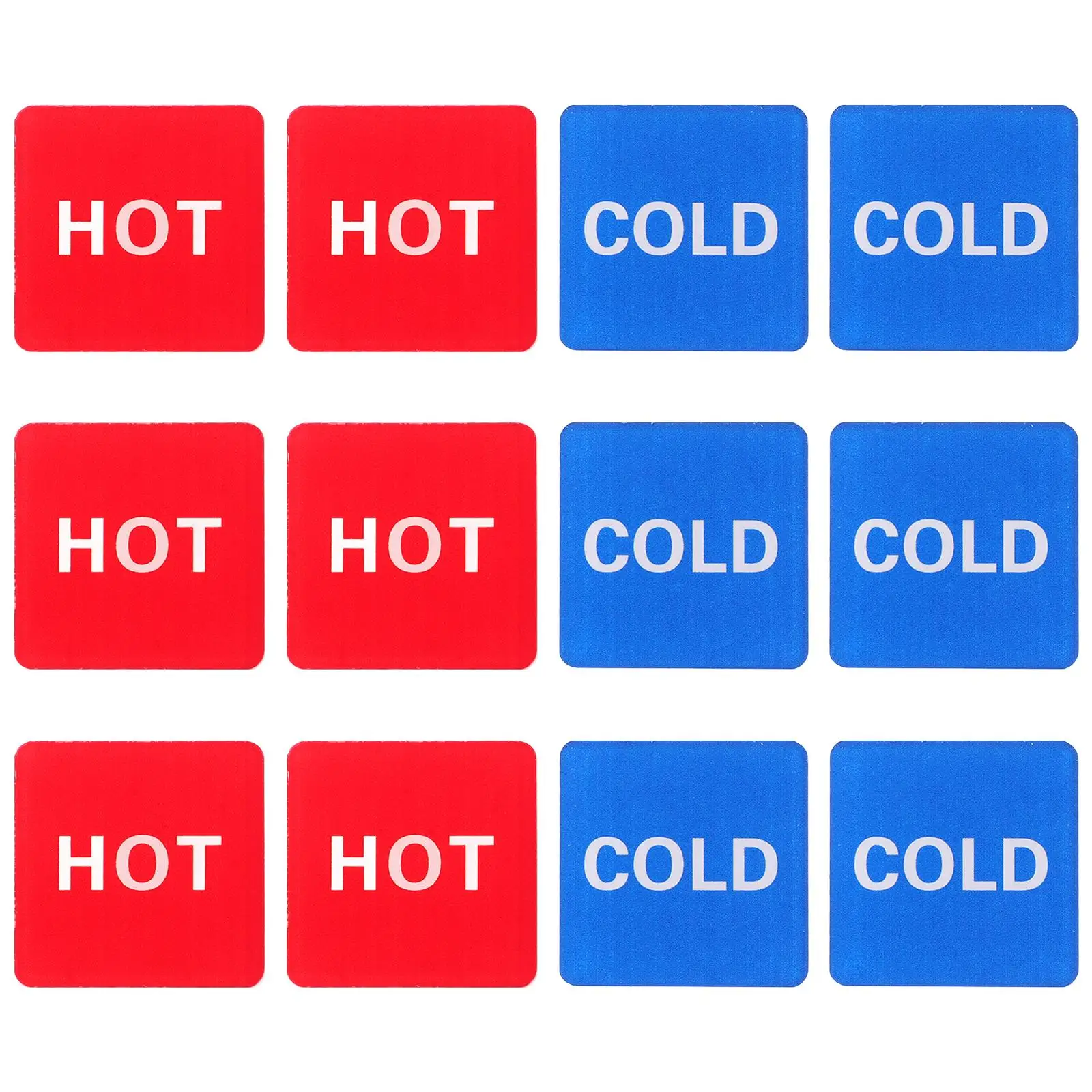6 Pairs Hot and Cold Water Labels OEM Stickers for Shower Sign Business Acrylic Pipes Compatible
