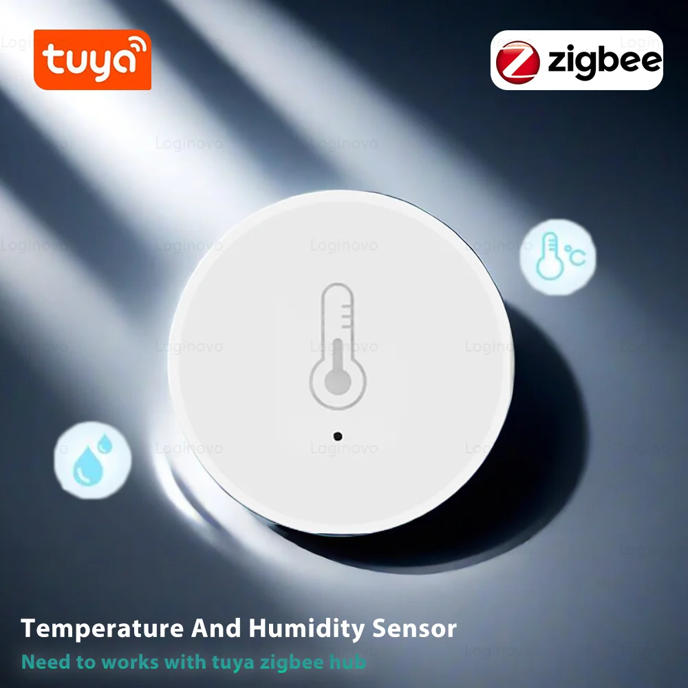 Tuya ZigBee Mini Temperature And Humidity Sensor Indoor Thermometer Monitor For Home Work With Alexa Google Home Assistant