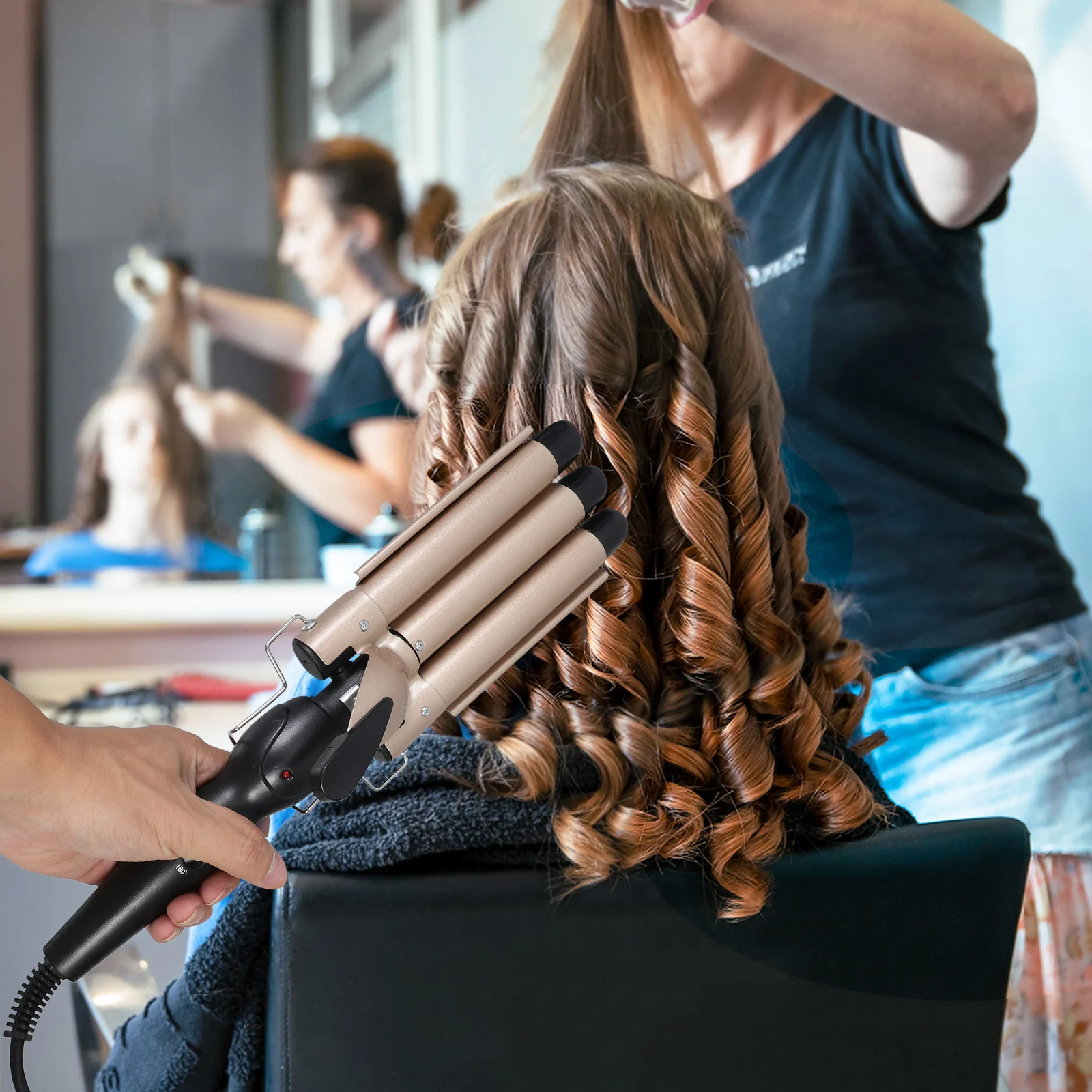 

Electric Hair Curler Dual Use Hair Straightener Original Es Plug White Stable Temperature Hairdressing Tool Professional Use