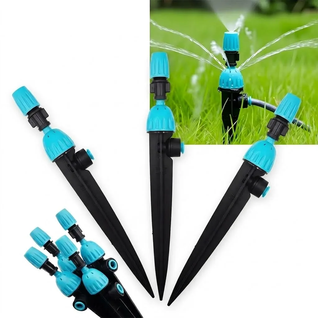 2 in 1 Drip Irrigation Transmitter Atomizing Nozzle for 1/4 Inch Pipe 360 Degree Flow Dropper for Garden Irrigation Watering Kit