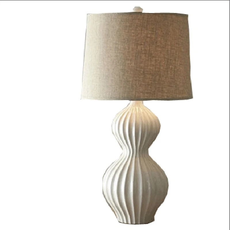 

American country bedroom, ceramic table lamp Nordic bedside living room study bedroom ceramic gourd table lamp
