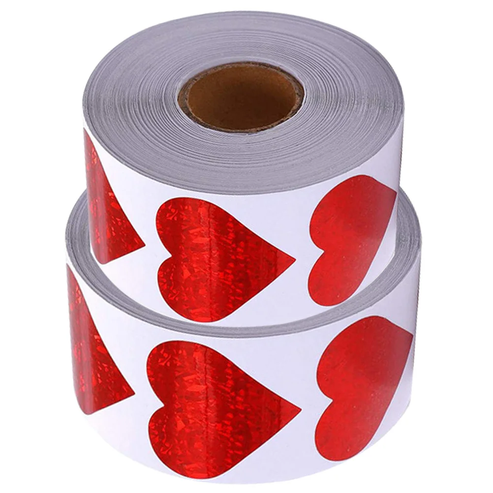 

2 Rolls Gift Heart Stickers Sealing Labels Valentine's Day Envelope Packaging Scrapbook Decoration Heart Stickers