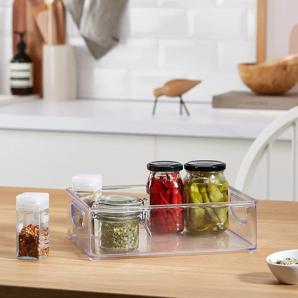 Acrylic Clear Storage Box Bin Refrigerator Organizer Drawer Storage-Box Cabinet Desktop Food/Snack Makeup Storage Box Containers